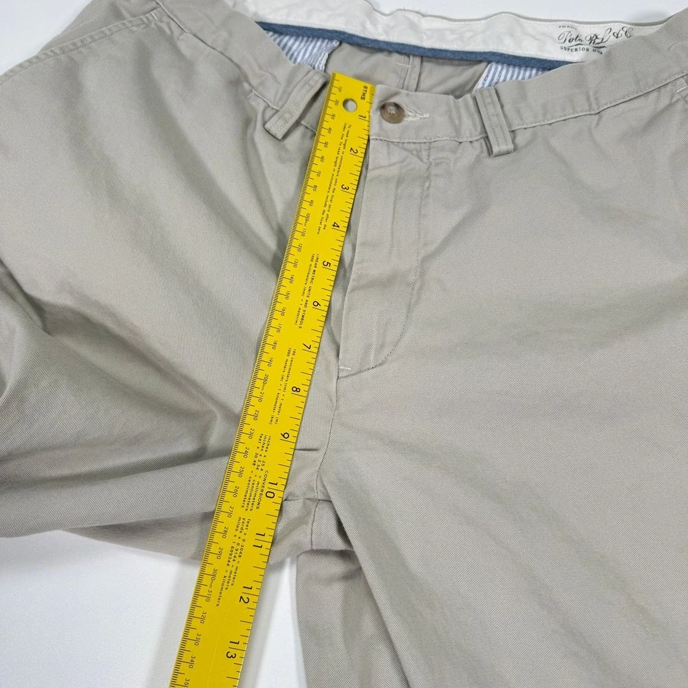 Polo Ralph Lauren Mens Chinos 34x32 Khaki Relaxed Fit Cotton Twill Casual